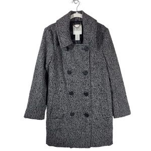 Dakota Tweed Wool Blend Double Breasted Peacoat